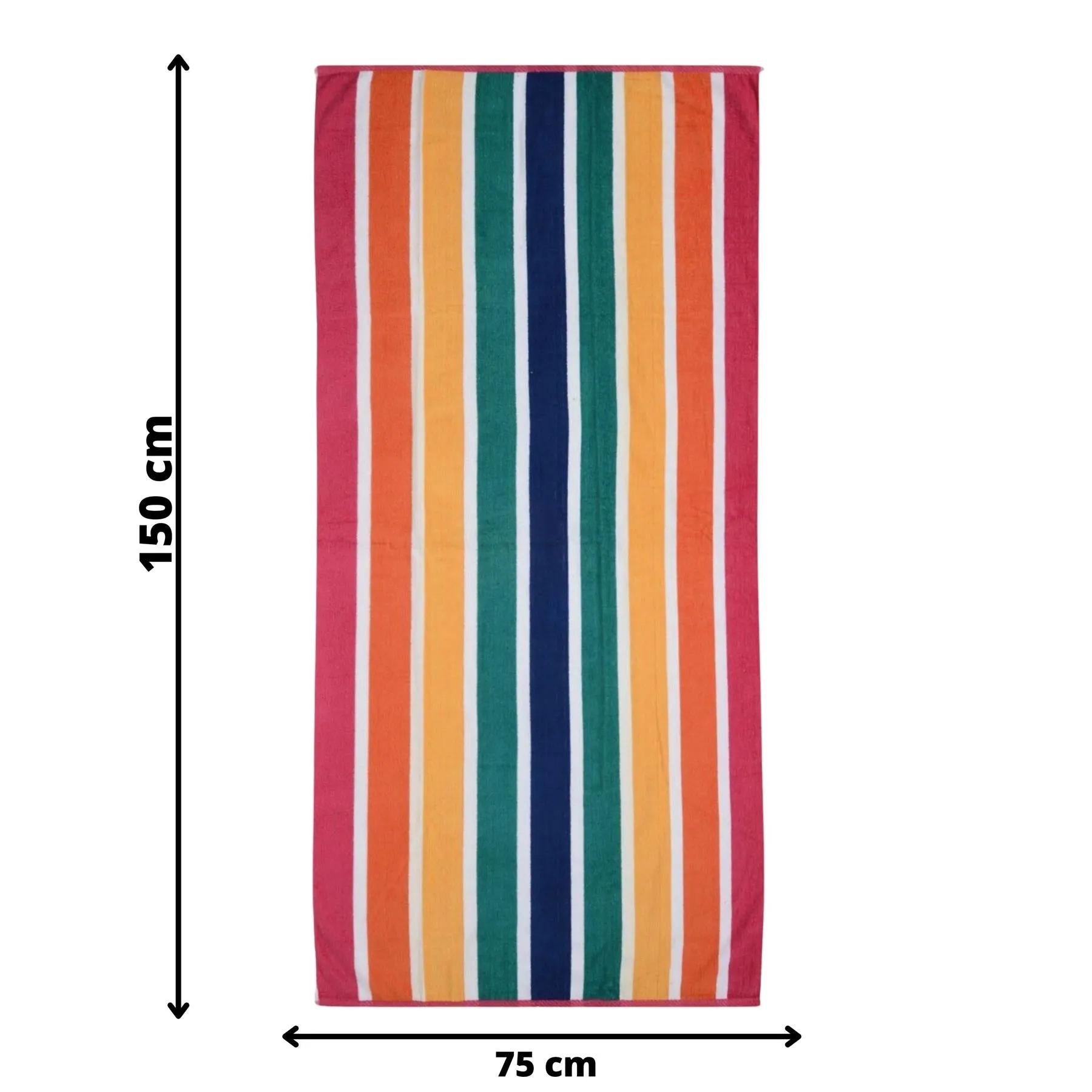 Velour Striped Beach Towel Tropical Burst