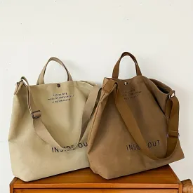 Womens Stylish Letter Canvas Tote Spacious  Versatile Travel Companion