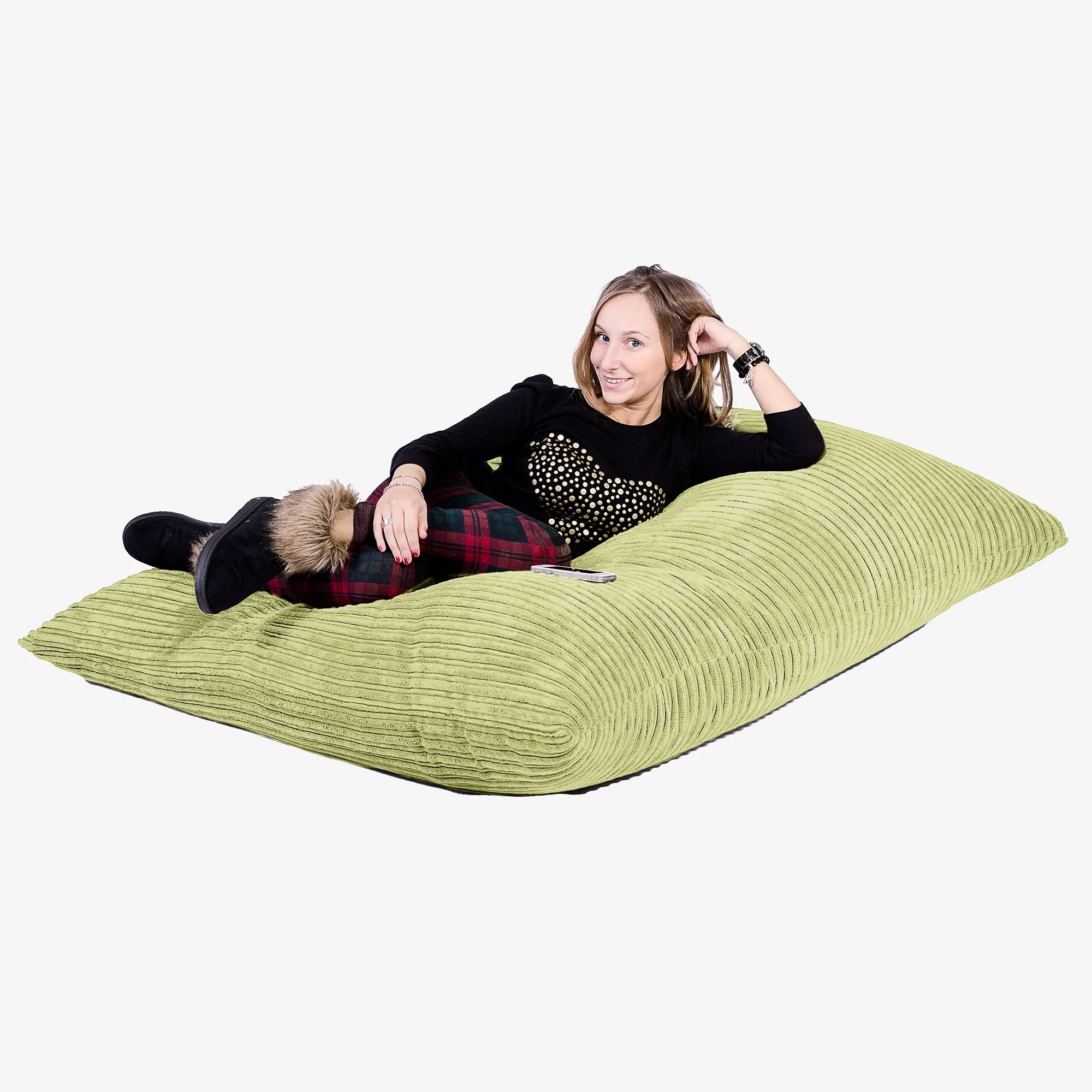 XL Pillow Beanbag - Cord Lime Green